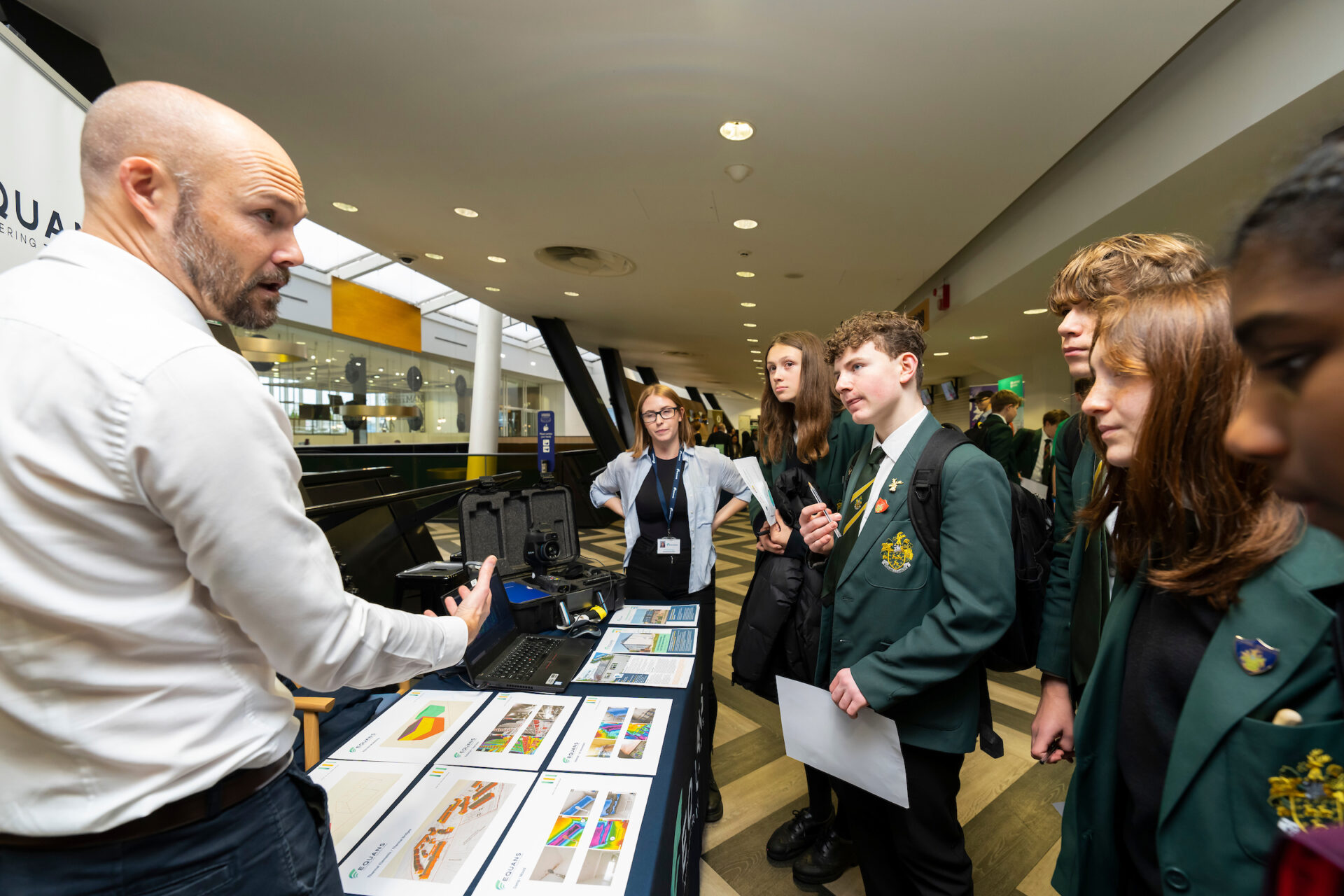 East-London-Climate-KickStart-Event-Greenwich-student-from-The-John-Roan-School-find-out-about-thermal-imaging Equans showing students how tech is used