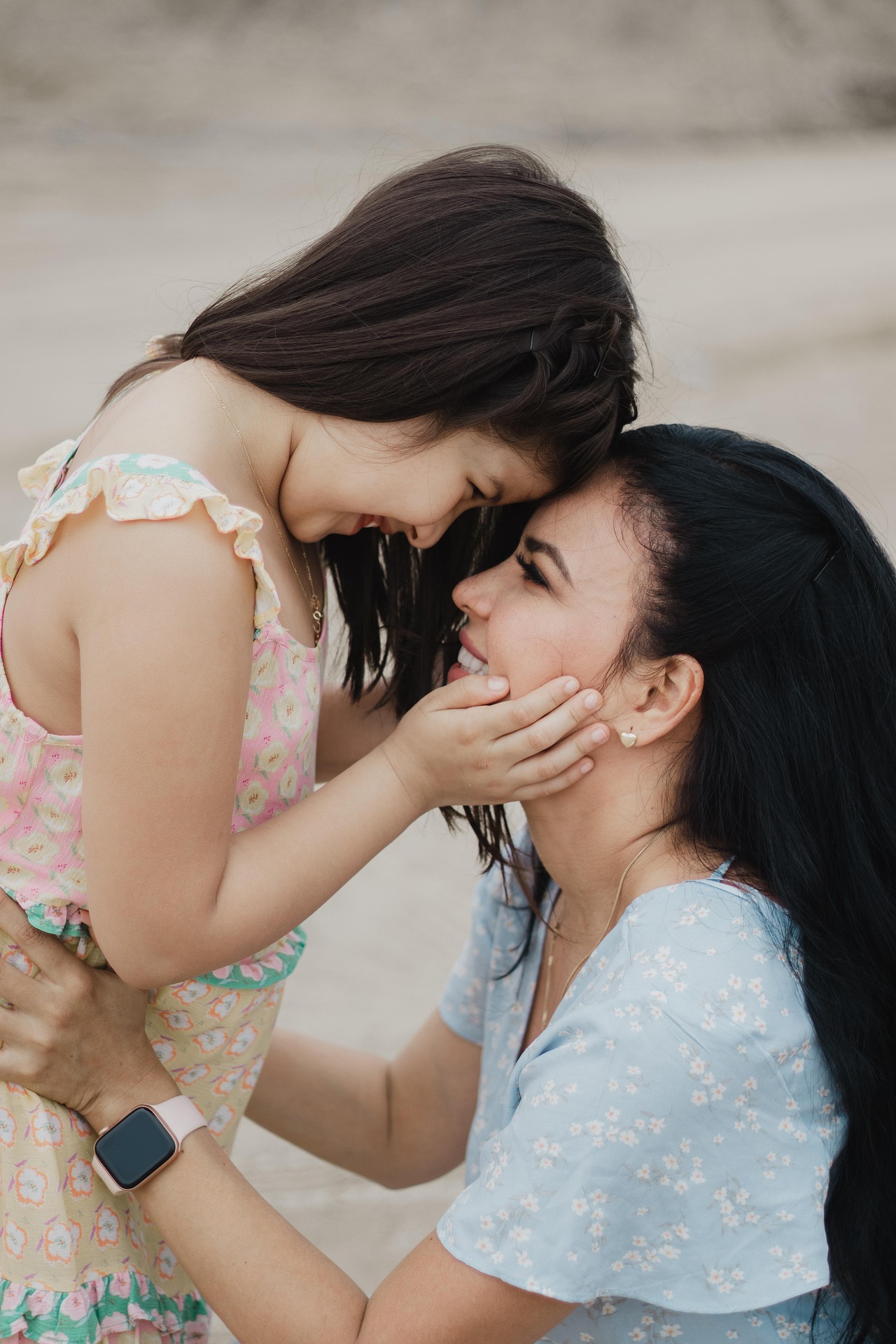 Decorative: happy mother and daughter